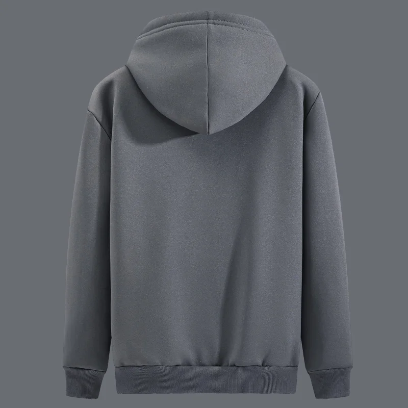 Зимняя мужская Толстовка темно-серое флисовое пальто с длинным рукавом на молнии