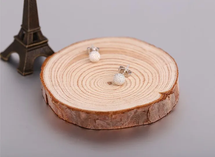 Новые серьги-гвоздики в форме шарика из 100% настоящего серебра 925 пробы ювелирные