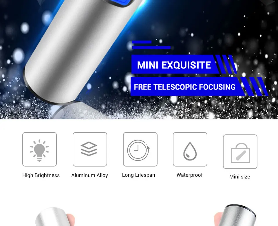 USB Перезаряжаемый мини светодиодный светильник фонарь Водонепроницаемый XPE T6 светодиодный фонарь масштабируемый портативный походный светильник встроенный аккумулятор