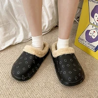 winter women smiley slippers platforms shoes casual sneaker cartoon men house slippers ladies home luxury soft shoes female