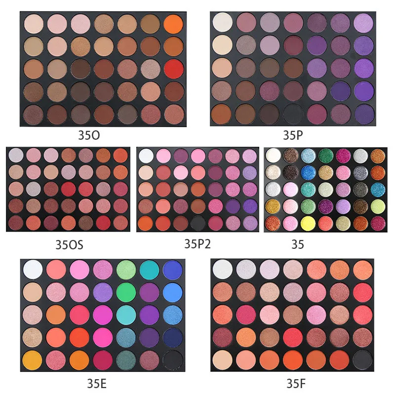 Палетка теней для век 35 цветов теплый цвет дымчатого макияжа матовые