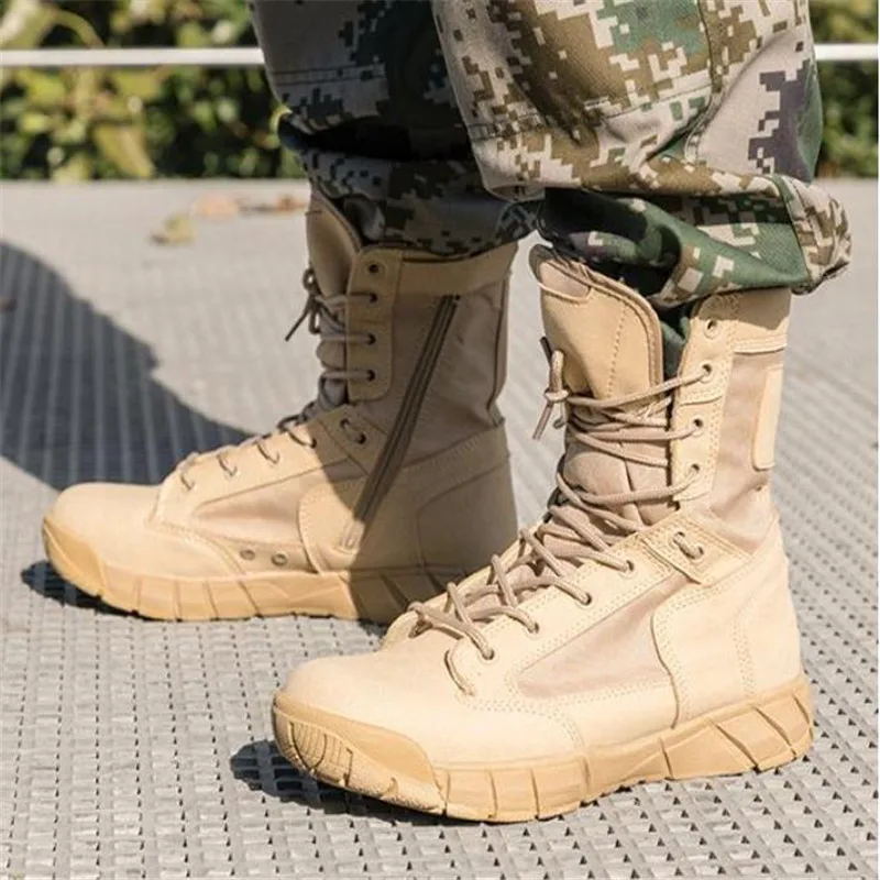 Кожаные уличные походные ботинки мужские пустынные ботильоны военные