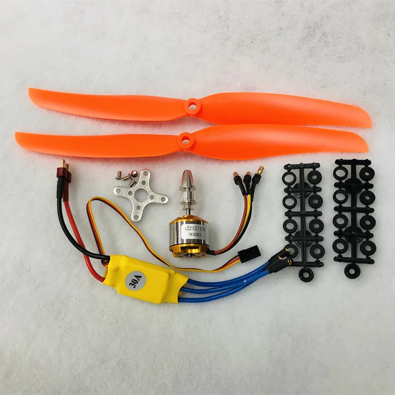 Motor ESC and Prop A2212 2212 930KV бесщеточный двигатель 30A ESC крепление двигателя 1060 пропеллер SG90 9G микро сервопривод для RC вертолет с фиксированным крылом - Цвет: Motor ESC and Prop