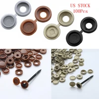 us 100pcs hinged plastic screw cover fold caps for car home furniture decoration self tap exterior 6 8mm fold screw cover caps
