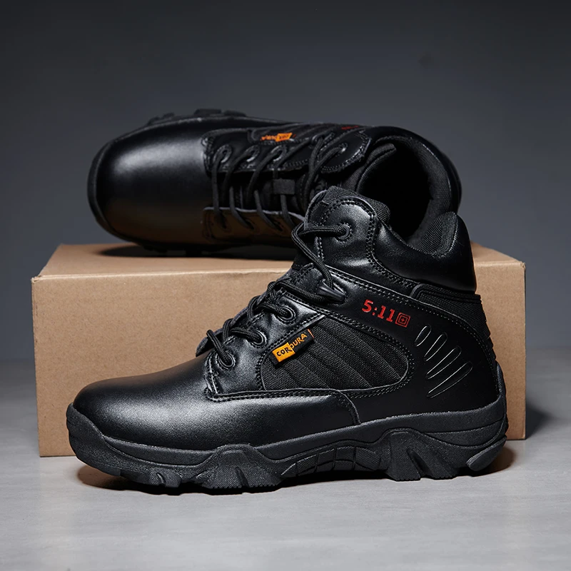 

Autumn 2021 Tactical Boots For Men Big Size Leather Casual Sneakers Outdoor Desert Boots Mens Anti Slip Military Combat Boot Man