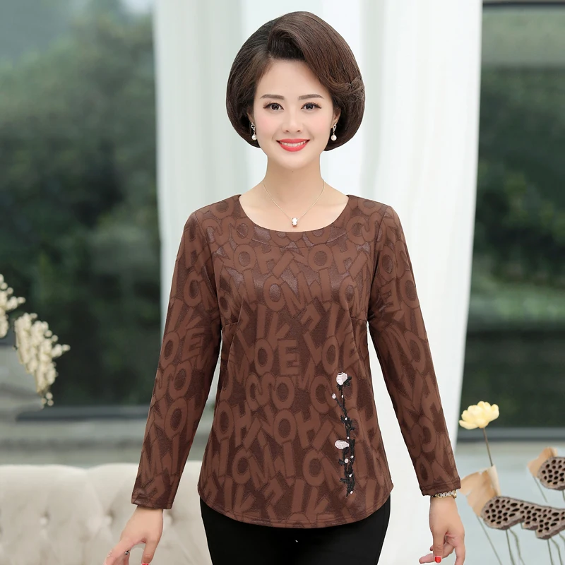 Цветочная футболка для женщин Весна Осень Новый Плюс Размер Вышивка пуловер