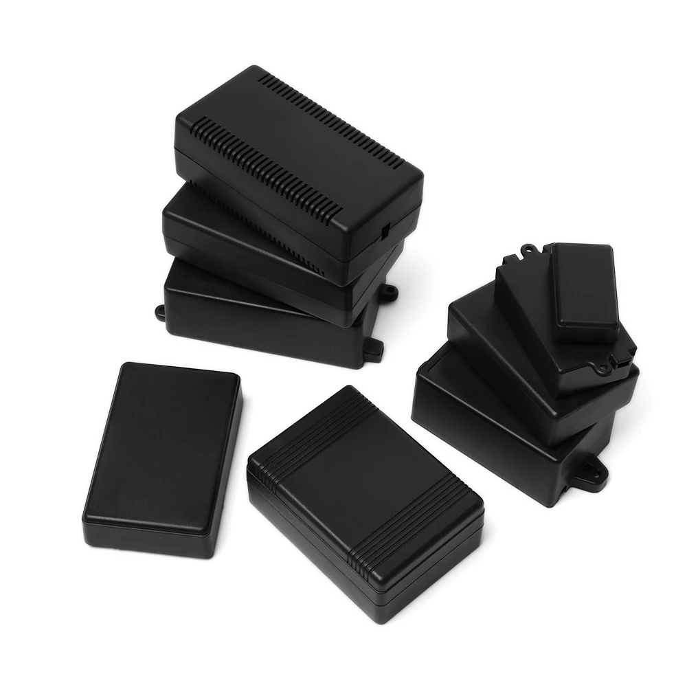 2pcs ABS Plastic Project Box Waterproof Black DIY Housing Instrument Case Storage Enclosure Boxes Electronic Supplies New | Обустройство