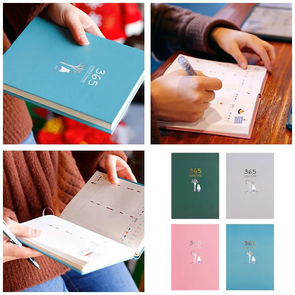 

32K 128 Sheets Year Planner Hardcover Hard Page Lovely Notebook For Business Office School Monthly Weekly Daily Planner List