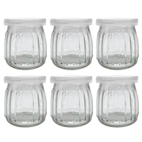 6pcs yogurt cups kitchen storage jars transparent glass cup yogurt cup pudding milk cup for home kitchen storage bottle150ml
