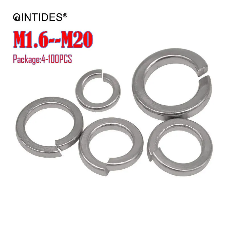 QINTIDES M1.6 M20Single катушки Пружинные стопорные шайбы нормальный тип 304/316 нержавеющая