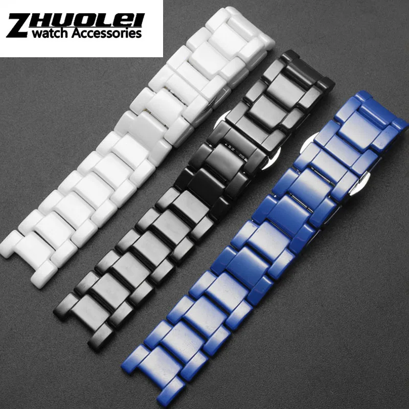 high quality Ceramic watchband for GC watches band Notched ceramic bracelet fashion | Watchbands