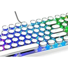 2020 Player Round For Key Cap 104 Keys Gaming Mechanical Keyboard With Fancy LED Steampunk Typewriter Keycaps