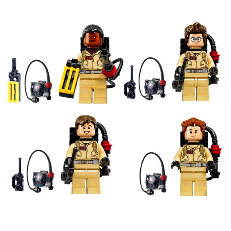 4 шт./компл. Ghostbusters Raymond Stantz Питер Венкман, строительные блоки, кирпич совместимый дизайн Плеймобил, игрушки для детей
