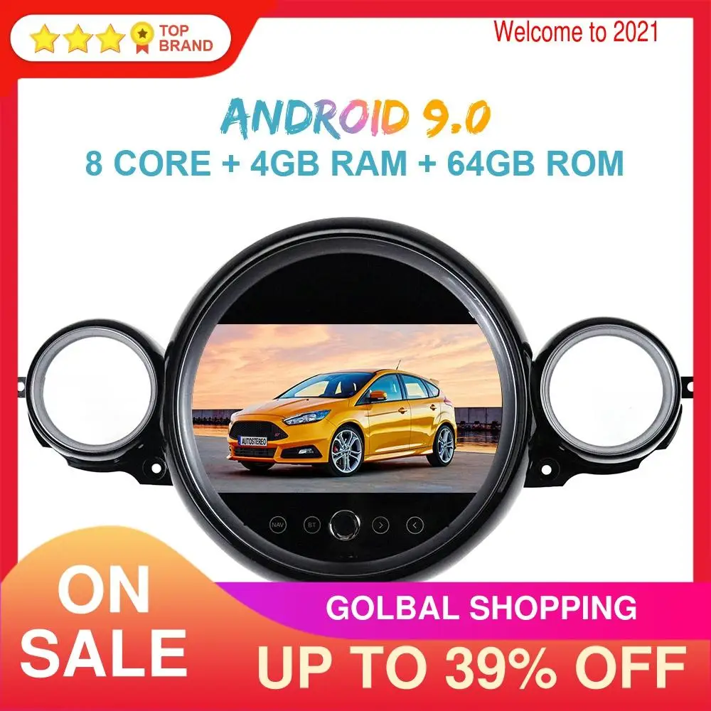 9 дюймов Android 10 64 ГБ Автомобильный GPS навигатор для Mini R56 R60 Cooper 2007 2014 мультимедийный