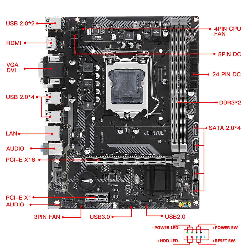 Комплект материнской платы H61desktop LGA 1155 H61G532 с процессором Intel I3 3220 LGA1155 8G(2*4G) DDR3 RAM Mico