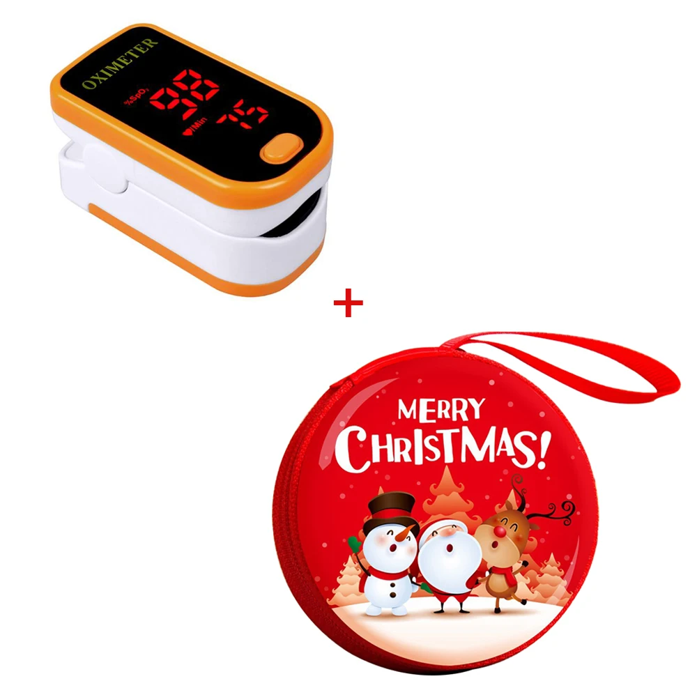 Christmas orange OLIECO Пальчиковый Пульсоксиметр портативный цифровой измеритель насыщения крови кислородом с OLED дисплеем для детей и взрослых SPO2 PR Oximetro CE - Цвет: Christmas orange