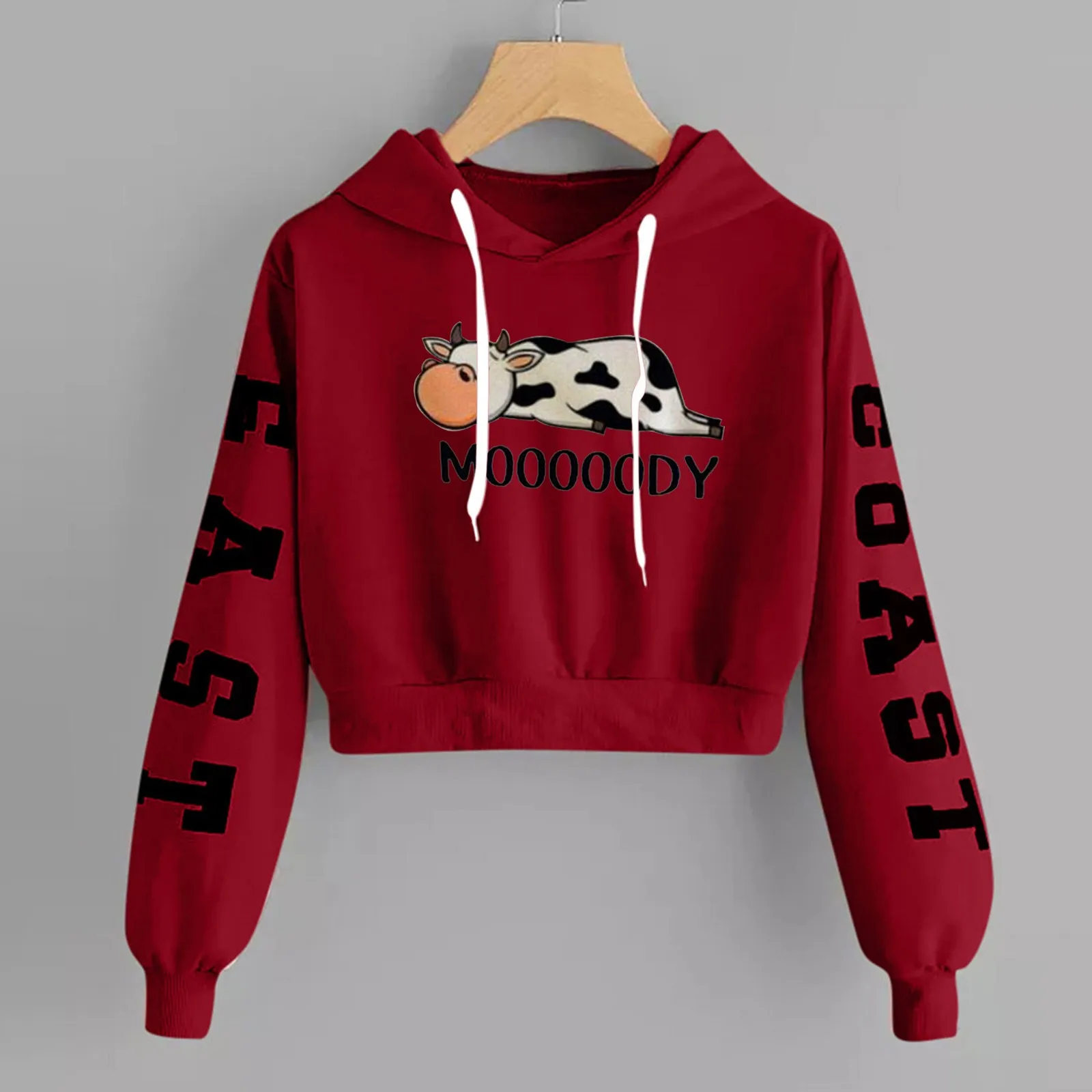 

Женский свитшот с принтом в стиле Харадзюку, с длинным рукавом и капюшоном