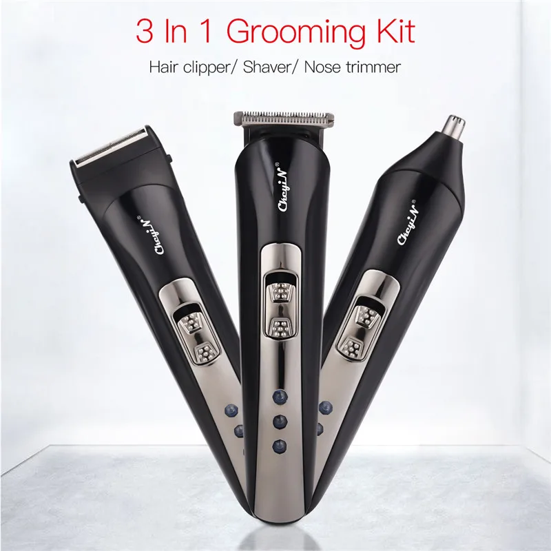 

3 In 1 Hair Clipper Professional Electric Hair Trimmer Men Haircutting Machine Haircut Electric Shaver Razor Beard Nose Trimmer