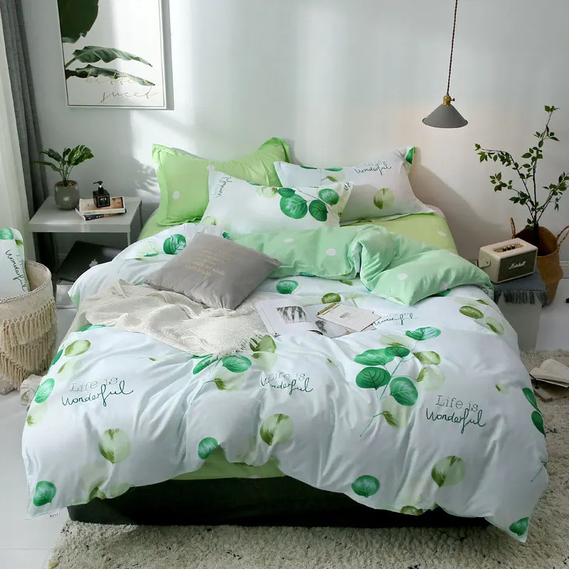 

Star Fruit Geometric Printed Bed Cover Set Cartoon Duvet Cover Adult Child Bed Sheet and Pillowcase Comforter Bedding Set 4pcs