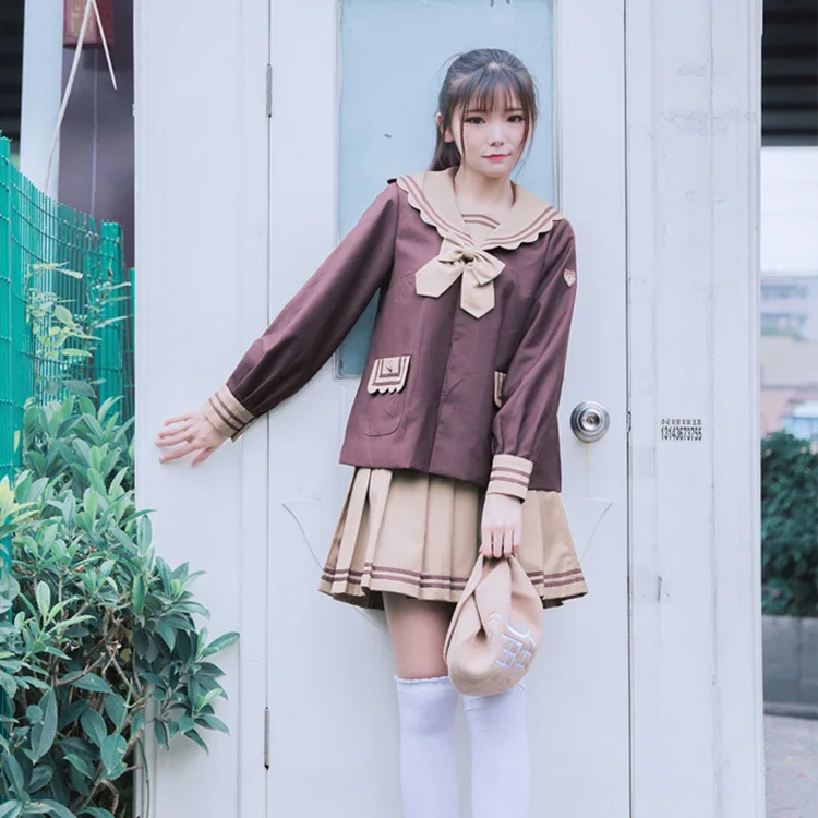 Комплект из топа и юбки униформа jk матросский воротник японский колледжский