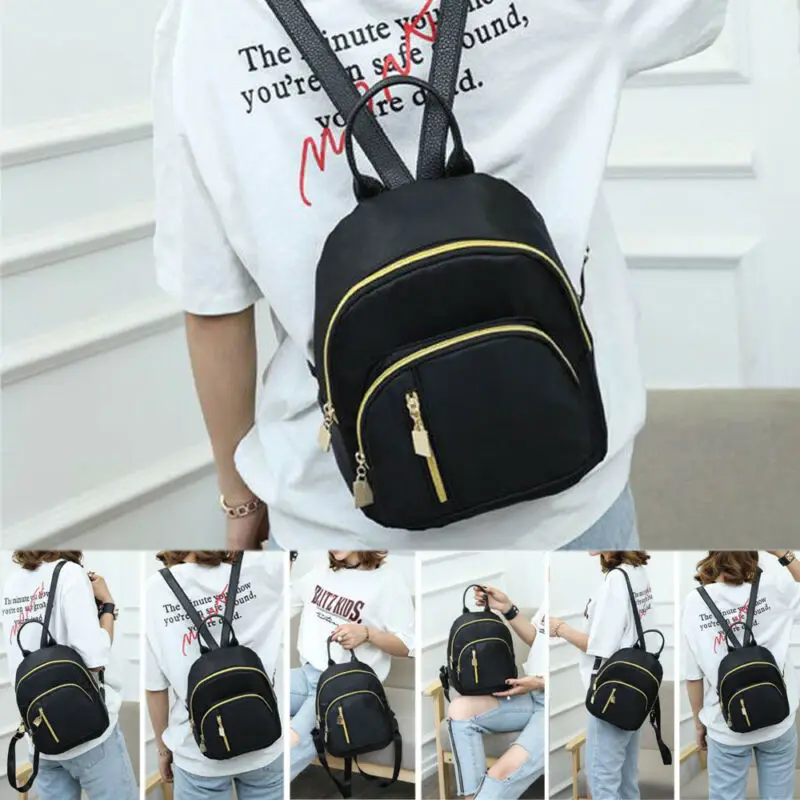 Новинка хит продаж водонепроницаемый нейлоновый рюкзак женские черные школьные