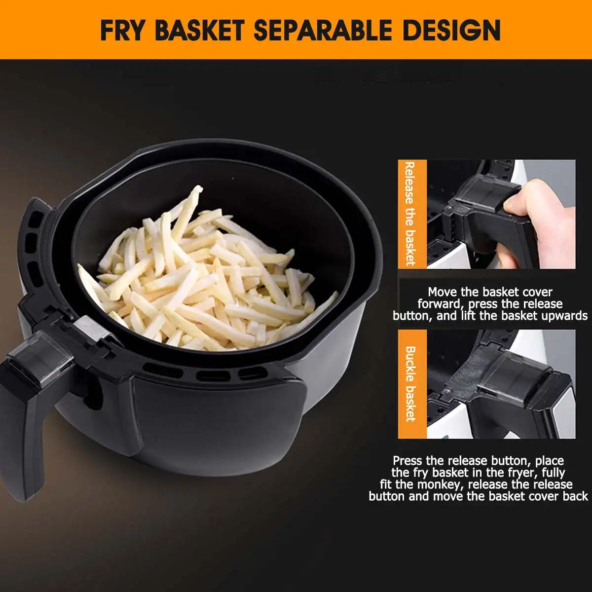 1200W 4L Health Fryer Cooker Smart Touch LCD Airfryer Pizza Oil free Air многофункциональная умная фритюрница