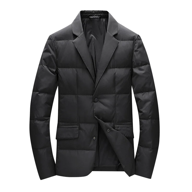 Новый мужской зимний Блейзер 90% на белом утином пуху парка облегающая простая