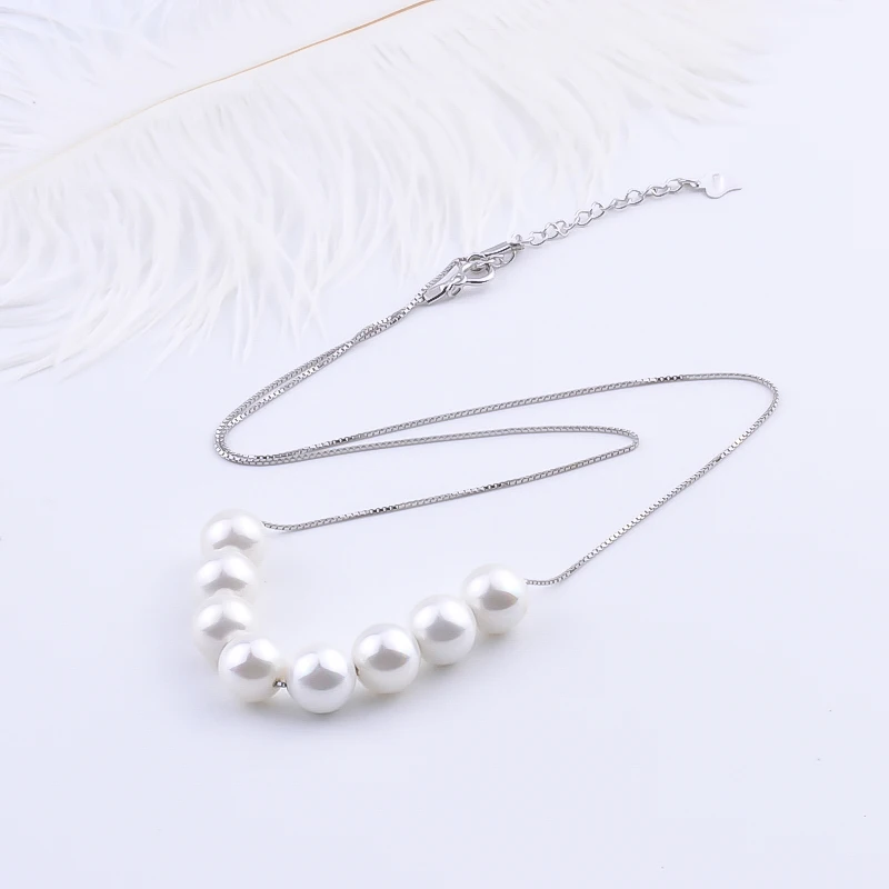 Женское ожерелье из серебра 925 пробы с жемчугом|Ожерелья| |