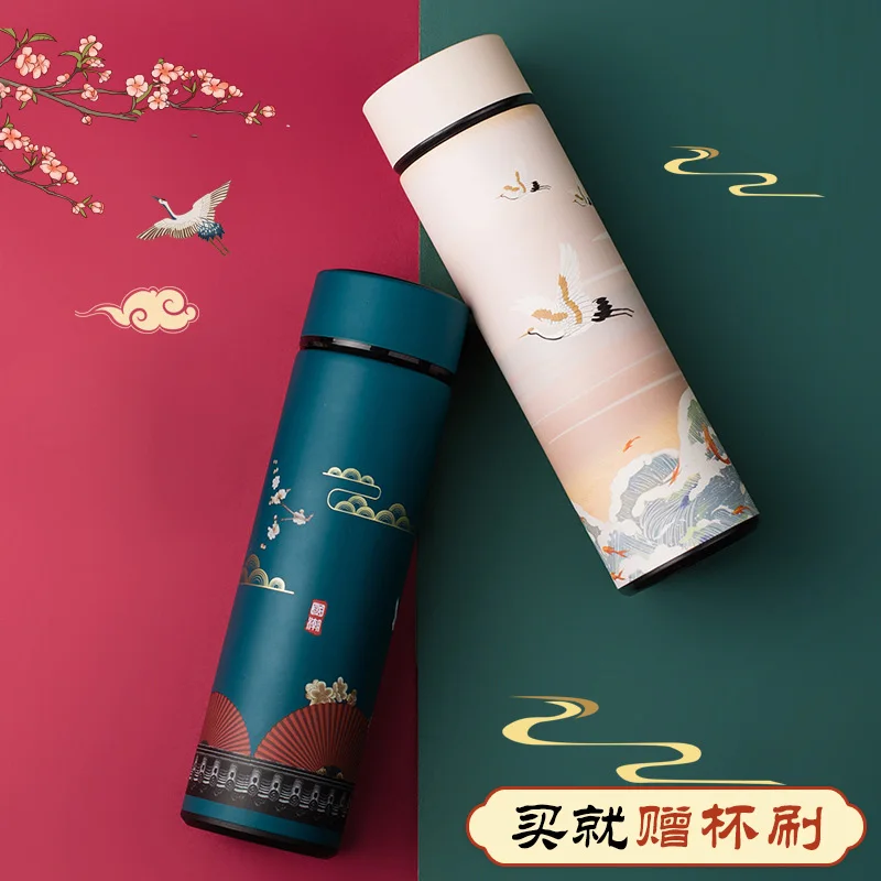 

Gufeng Alliance Retro National Trend Vacuum Cup Men and Women Large Capacity Water Cup Student Minimalist Portable Chinese