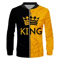 fashion jacket menwomen yellow black king crown 3d print long sleeve coat sweatshirts casual harajuku style streetwear tops 5xl