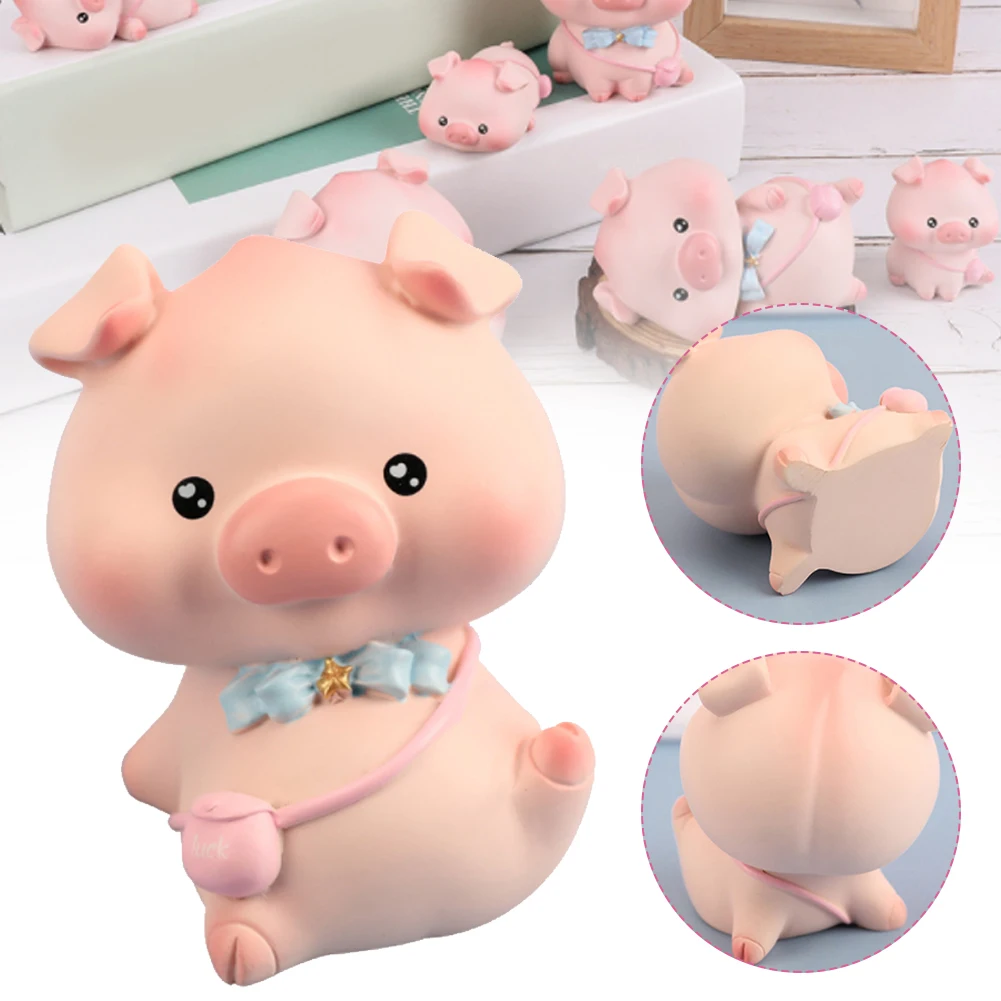 

Resin Mini Pigs Figurines Miniature Pink Pigs Statue Desk Ornaments Decoration for Home Desk Shelf Office Car Ornaments Gift New