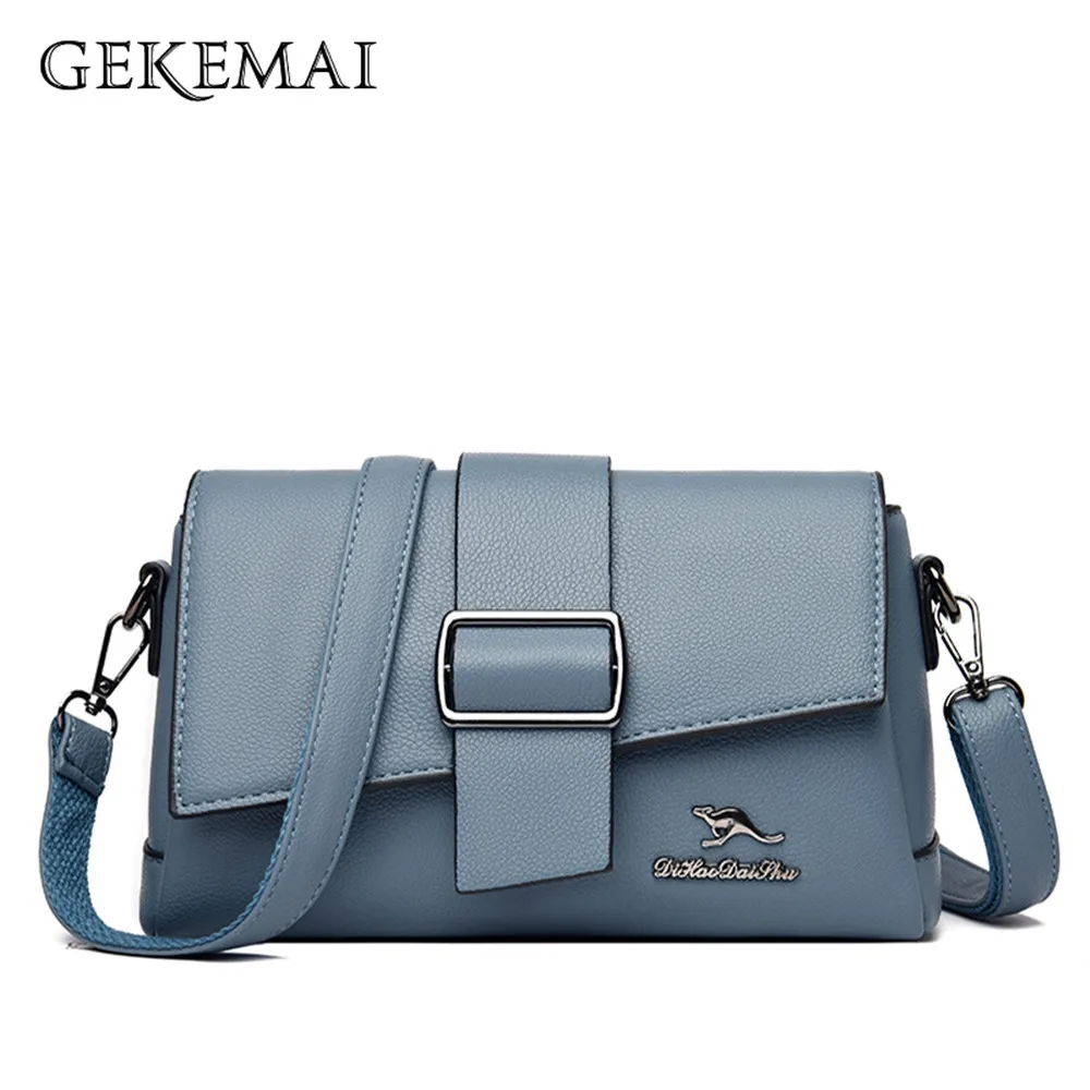 

New Designer High Quality Leather Ladies Shoulder Bags 2021 Fashion Design Solid Color Women Messenger Bag Wallet Sac Femme