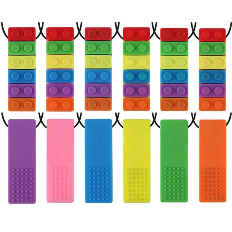 

Cute Newborn Teether Kids Baby Silicone Sensory Chew Biting Toy Necklace 63HE