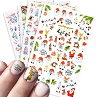 1pcs winter series 3d nail sticker christmas santa claussnowman pattern adhesive manicure slider decal decoration 2020 newest