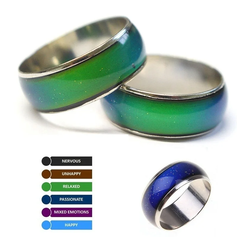 

Changing Color Rings Mood Emotion Feeling Temperature Rings For Women Men Couples Rings Tone Fine Jewelry -MX8