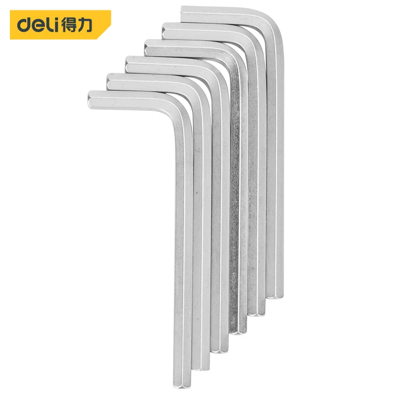 Deli L-Shape Wrench Metric Allen Hexagon Keys Set Long Arm Hex Key Wrench 6mm Chromium-Vanadium Steel Matte Home Repair Tools