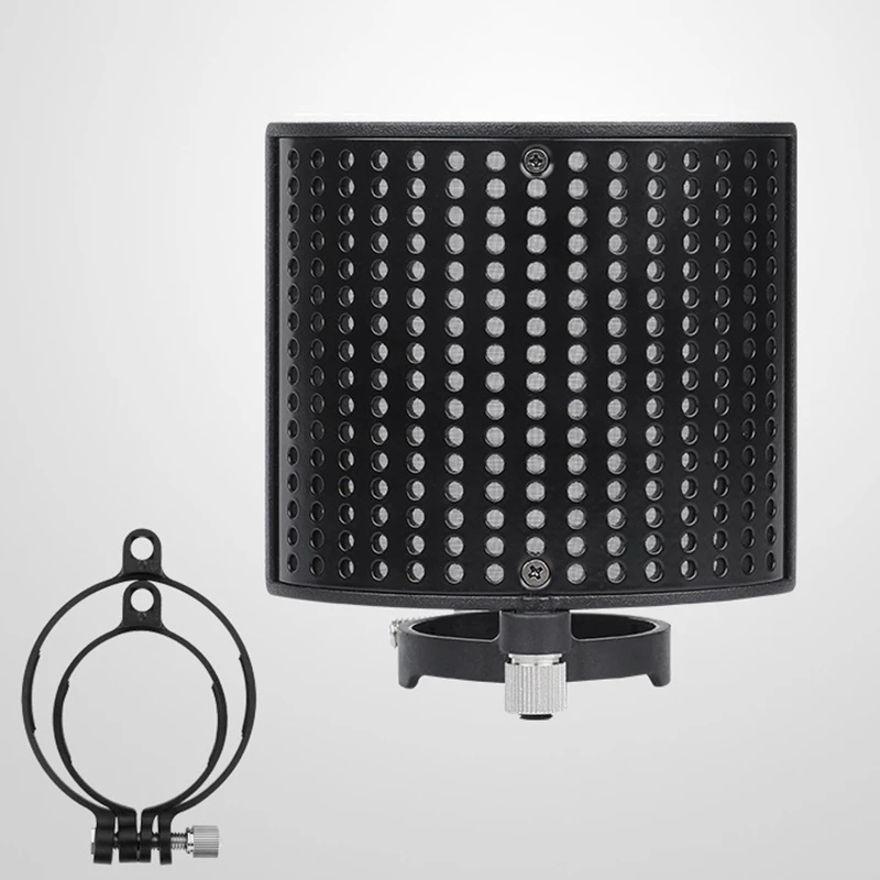 

Microphone Filter Shield Filter Screen Metal Mesh Microphone Windscreen Cover with 3 Adapter Ring for Microphones