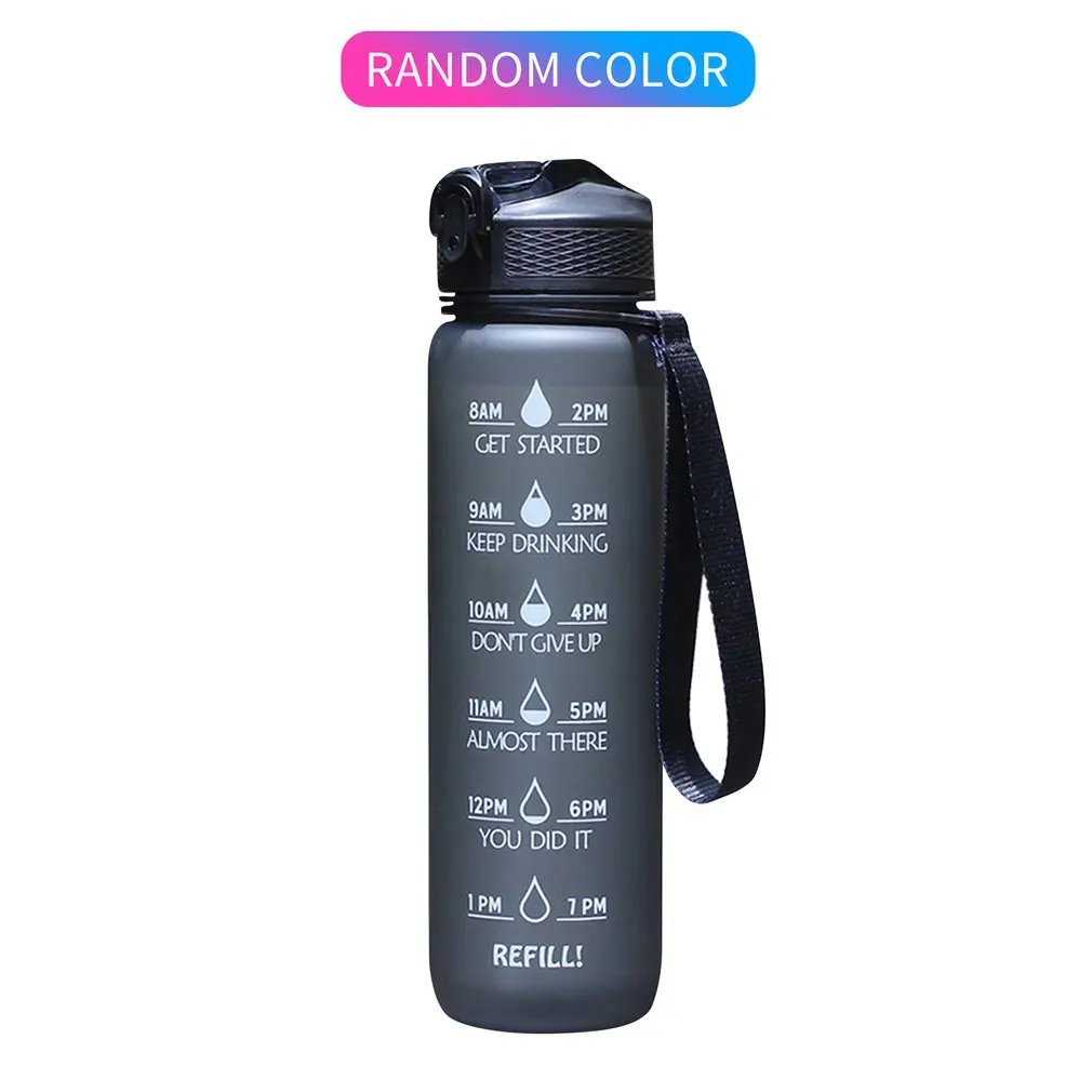 

Бутылка для воды с градуированной соломинкой, для спорта, фитнеса, спортзала, 1 шт.