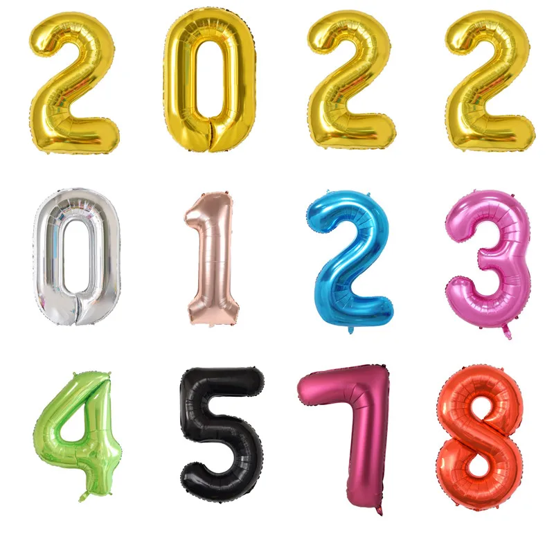 

40 Inch Big Size Gold Sliver Rose Gold Number Balloon Birthday Wedding Party Decorations Foil Balloons Kid Boy Toy Baby Shower