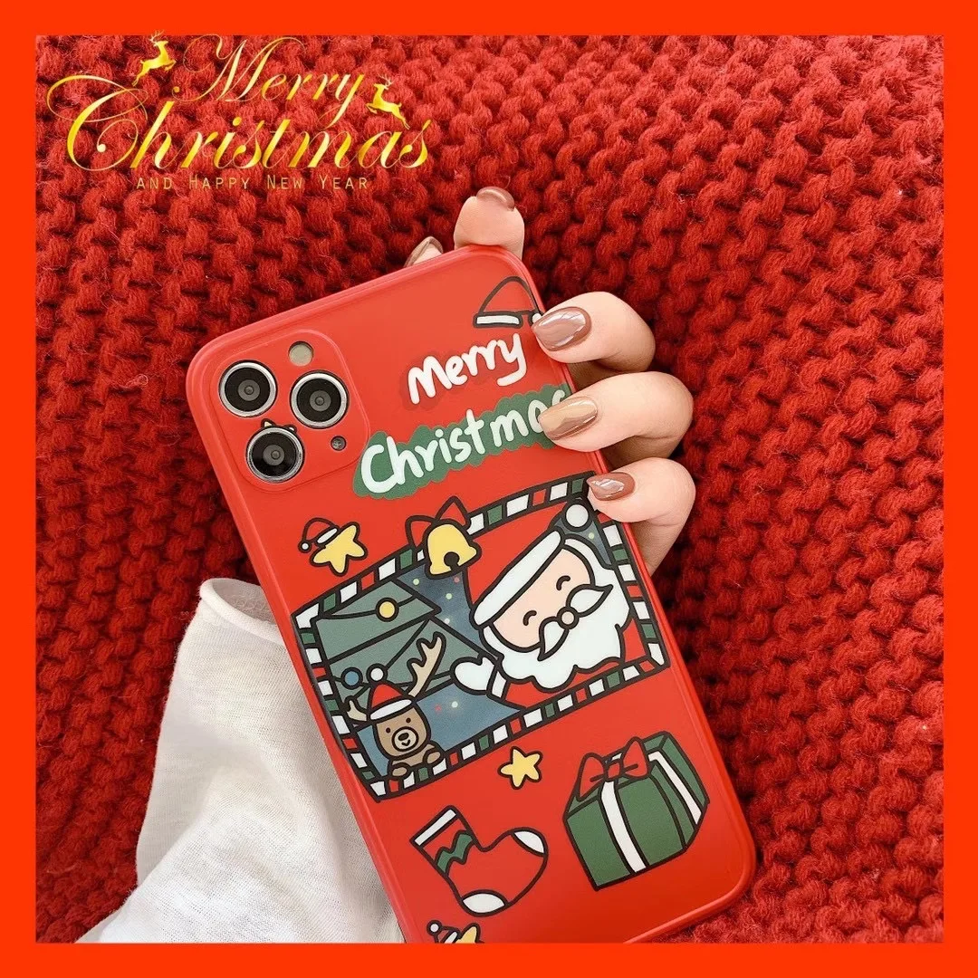 

Sweet Merry Christmas gift kawaii anime Phone Case For iPhone 12 11 Pro Max Xr Xs Max 7 8Plus 12 Pro 7Plus case Cute soft covers
