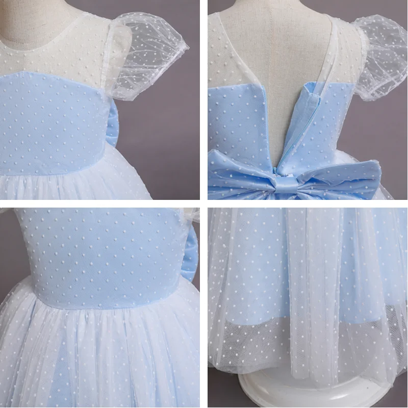 Платье в горошек для маленьких девочек детское платье на Рождество вечернее