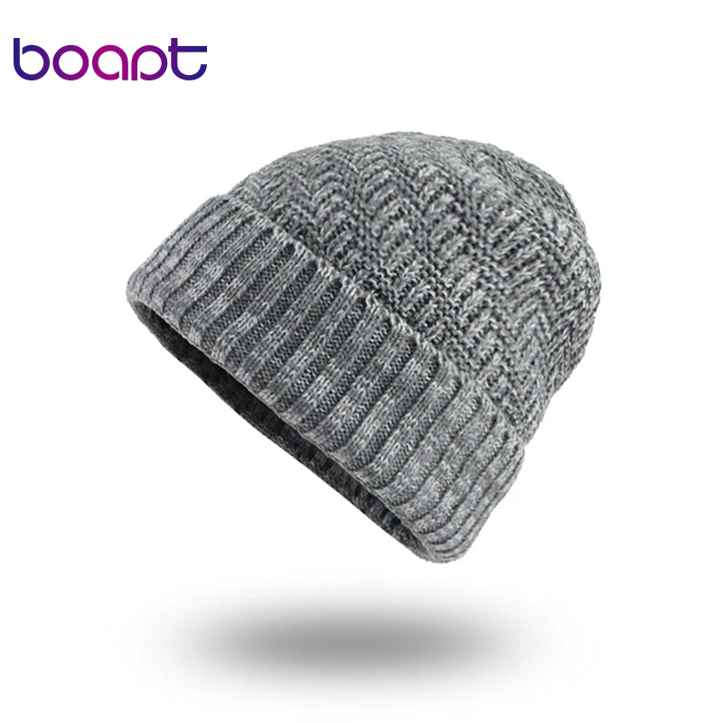 Мужские зимние вязаные шерстяные шапки для женщин шапочки Теплая Лыжная шапочка