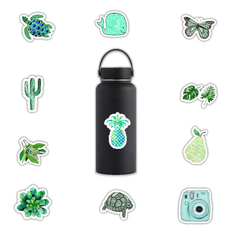 

Nikier Aesthetics Lovely Sticker , Green Plant Pattern Sticker Stationery DIY Diary, Photo Album Sticker Vsco Natural Paper