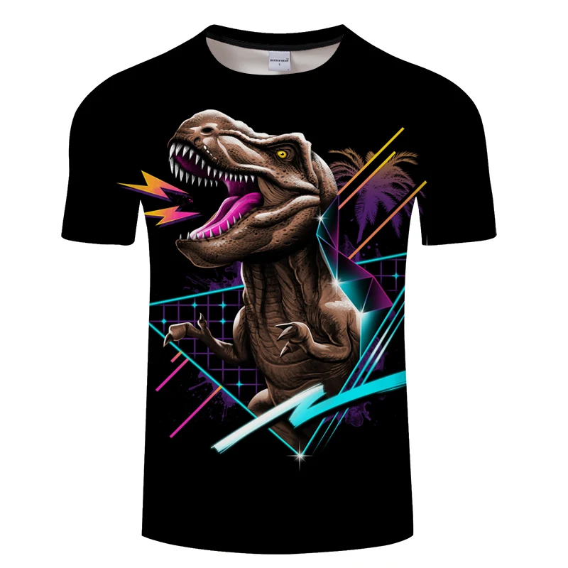 Футболка Мужская/женская с забавным динозавром модная тенниска 3d принтом