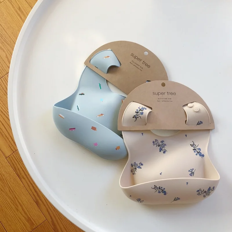 

Ins style Печатный детский слюнявчик Мягкие пластиковые детские принадлежности для кормления