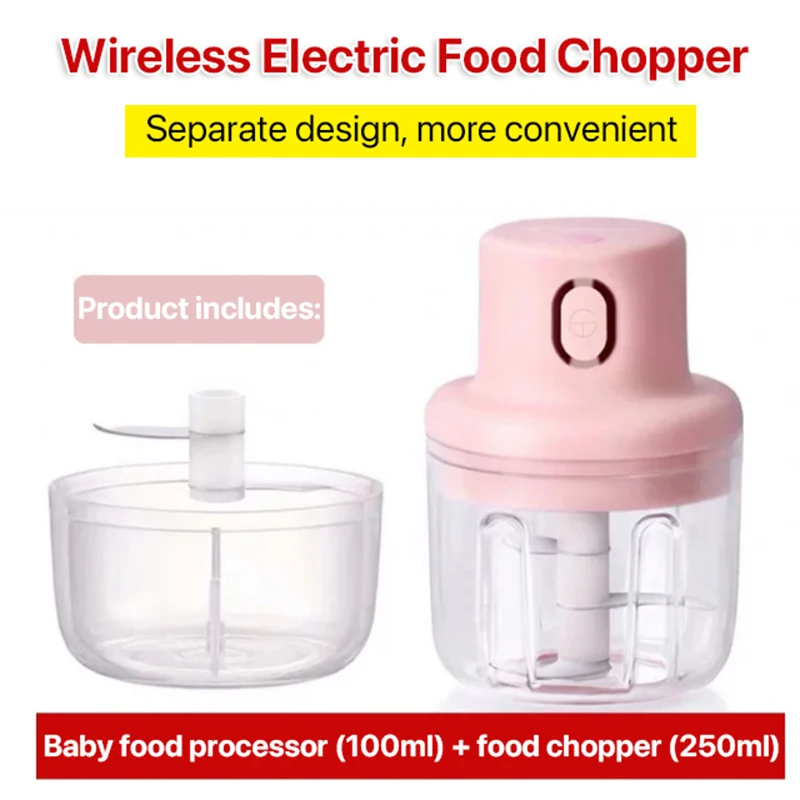 wireless food chopper garlic crusher meat grinder mini garlic press vegetable chopper masher machine kitchen gadgets blender free global shipping