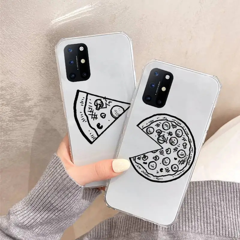 

pizza best friends Funny cartoon Phone Case Transparent for OnePlus 7 9 8 t pro