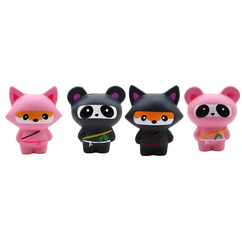 Животные Jumbo 14 см Kawaii Ninja Squishy панда Медведь Лиса хлеб мягкие медленно