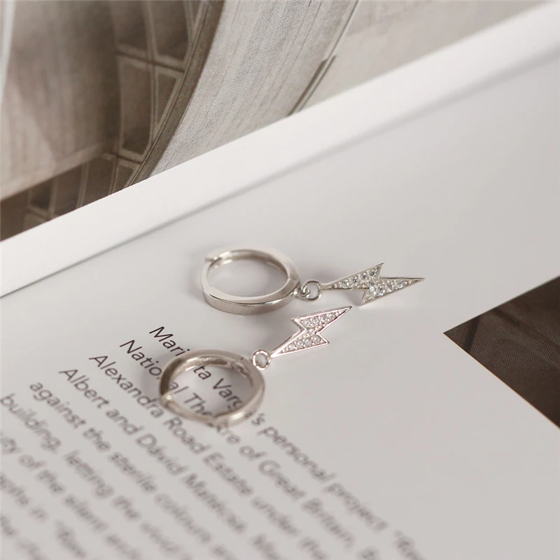 Женские серьги кольца из серебра 925 пробы с фианитом|Серьги-кольца| |