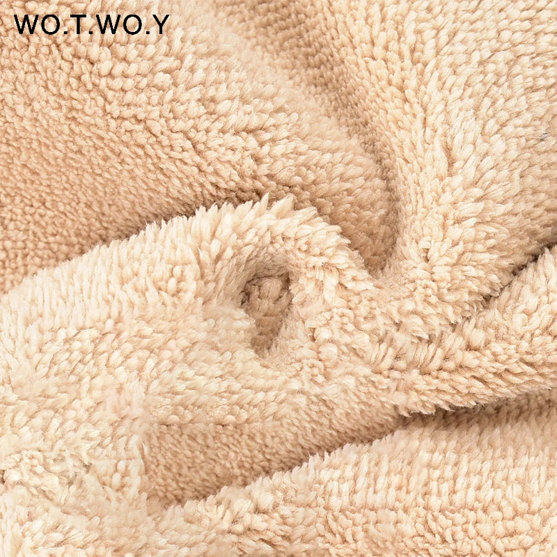 WOTWOY S 3XL толстые зимние штаны из овечьей шерсти Женские повседневные теплые брюки